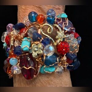 Handcrafted New Beaded Wire
Statement Bracelet/Cuff